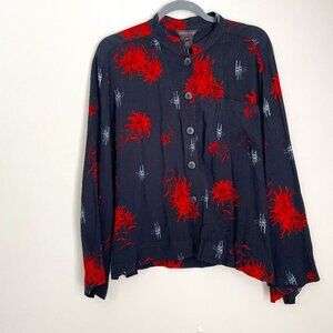 Women's Medium Francesca Rose Japanese Style Button Down Cardigan